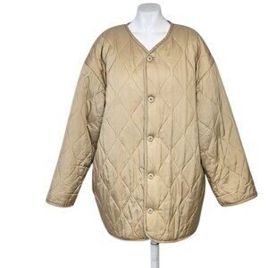 Aritzia TNA Pratt Sherpa Lined, Quilted Jacket, Light Tan, Relaxed, Size Large